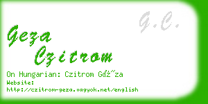 geza czitrom business card